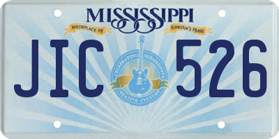 MS license plate JIC526