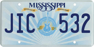 MS license plate JIC532