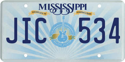 MS license plate JIC534