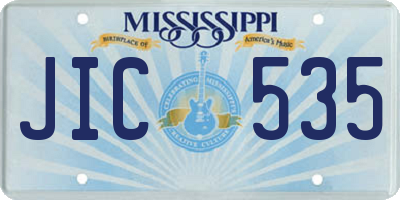 MS license plate JIC535