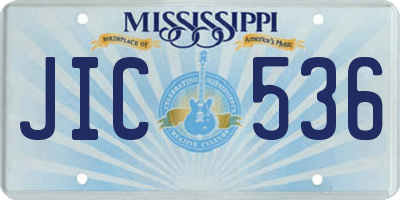 MS license plate JIC536