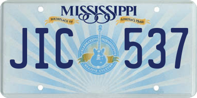 MS license plate JIC537