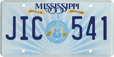 MS license plate JIC541