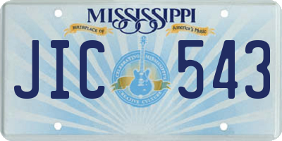 MS license plate JIC543