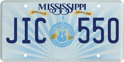 MS license plate JIC550