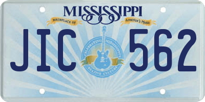 MS license plate JIC562