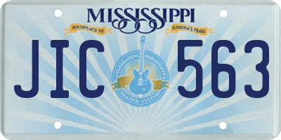 MS license plate JIC563