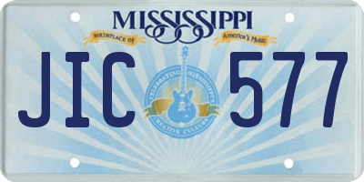 MS license plate JIC577