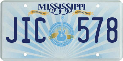 MS license plate JIC578