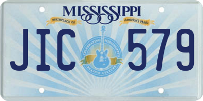 MS license plate JIC579