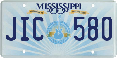 MS license plate JIC580