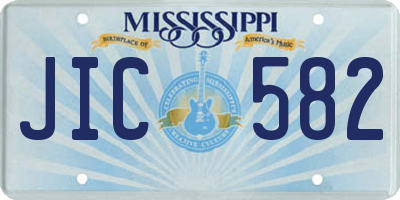 MS license plate JIC582