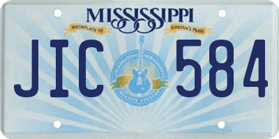 MS license plate JIC584