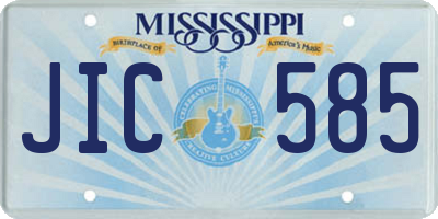 MS license plate JIC585