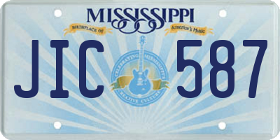 MS license plate JIC587