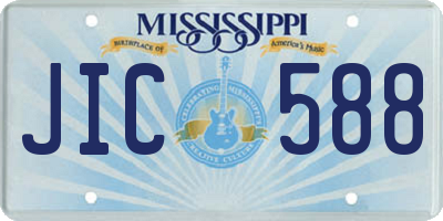 MS license plate JIC588