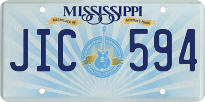 MS license plate JIC594