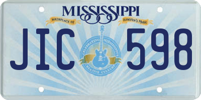 MS license plate JIC598