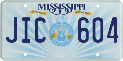 MS license plate JIC604