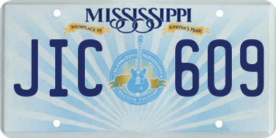 MS license plate JIC609