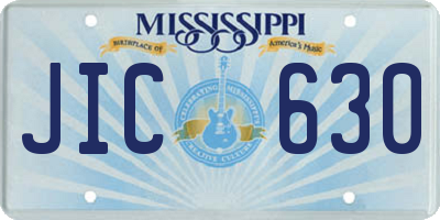 MS license plate JIC630