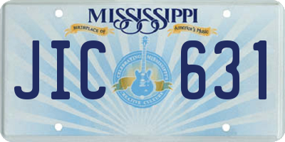 MS license plate JIC631