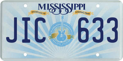 MS license plate JIC633