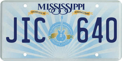 MS license plate JIC640