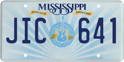 MS license plate JIC641
