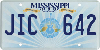MS license plate JIC642