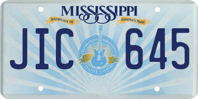 MS license plate JIC645
