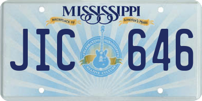 MS license plate JIC646