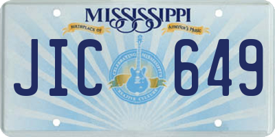 MS license plate JIC649