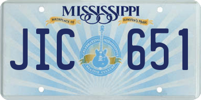 MS license plate JIC651