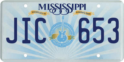 MS license plate JIC653