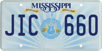 MS license plate JIC660