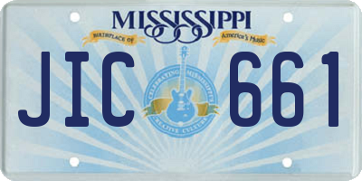 MS license plate JIC661