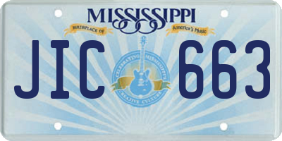 MS license plate JIC663