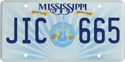 MS license plate JIC665