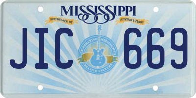MS license plate JIC669