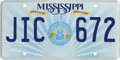 MS license plate JIC672