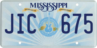 MS license plate JIC675