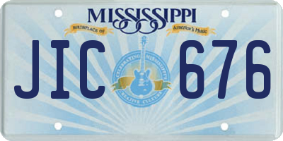 MS license plate JIC676