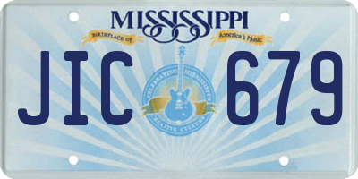 MS license plate JIC679