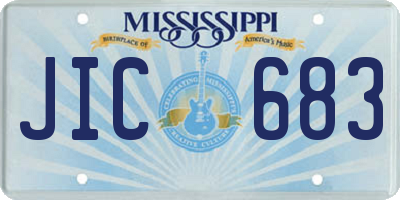 MS license plate JIC683