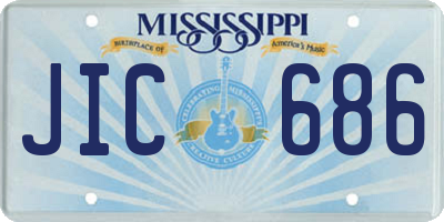 MS license plate JIC686