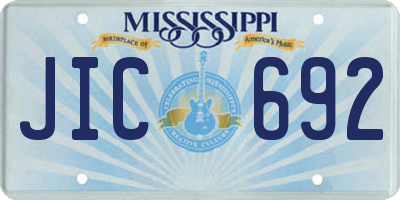 MS license plate JIC692