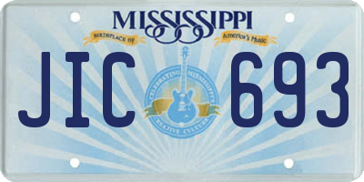 MS license plate JIC693