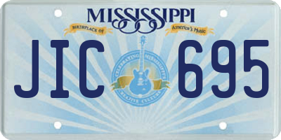 MS license plate JIC695