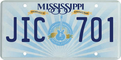 MS license plate JIC701